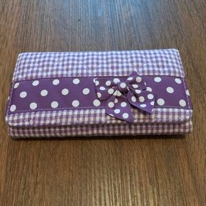 SALE Instyle Purple Gingham & Polka Dots Wallet